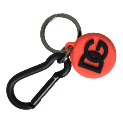 Rood oranje rubber DG -logo ronde metalen sleutelhanger sleutelhanger