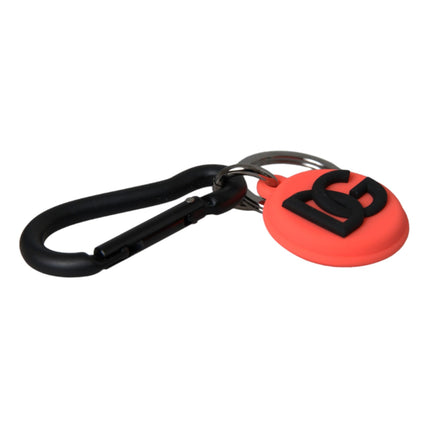 Rood oranje rubber DG -logo ronde metalen sleutelhanger sleutelhanger