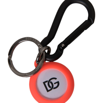 Rood oranje rubber DG -logo ronde metalen sleutelhanger sleutelhanger