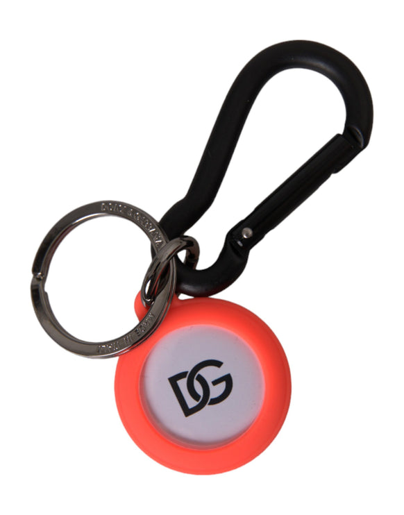 Rood oranje rubber DG -logo ronde metalen sleutelhanger sleutelhanger