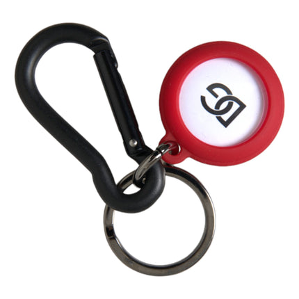 Rood rubber DG -logo ronde metalen messing sleutelhanger sleutelhanger