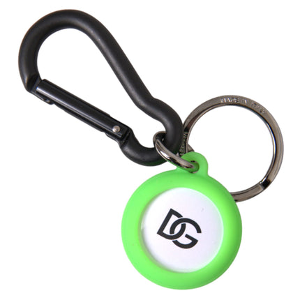 Groen rubber DG -logo ronde messing metalen sleutelhanger sleutelhanger