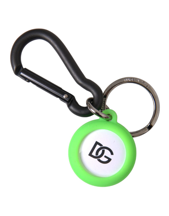 Groen rubber DG -logo ronde messing metalen sleutelhanger sleutelhanger