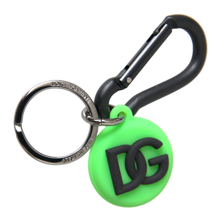 Groen rubber DG -logo ronde messing metalen sleutelhanger sleutelhanger