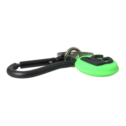 Groen rubber DG -logo ronde messing metalen sleutelhanger sleutelhanger