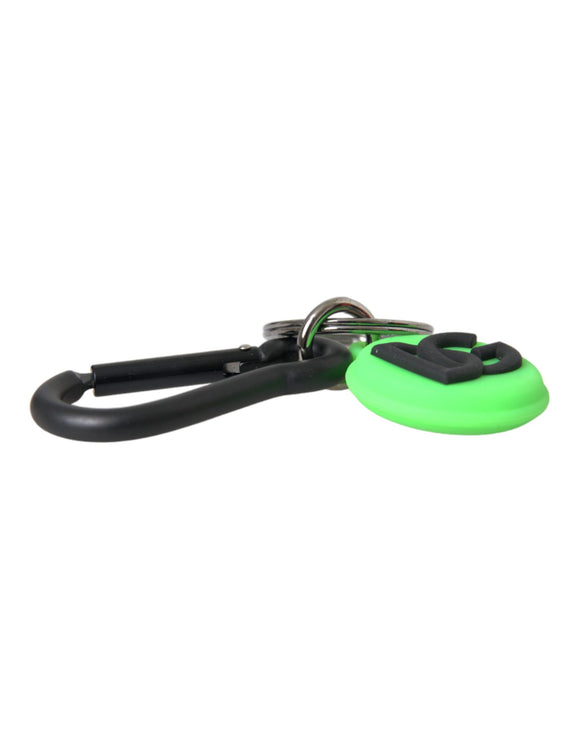 Groen rubber DG -logo ronde messing metalen sleutelhanger sleutelhanger