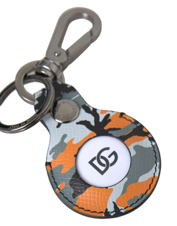 Camouflage lederen DG -logo ronde metalen sleutelhang sleutelhanger