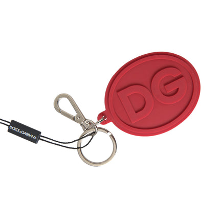 Rood rubber DG Logo Silver Brass Metal Keyring Keychain