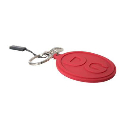 Rood rubber DG Logo Silver Brass Metal Keyring Keychain