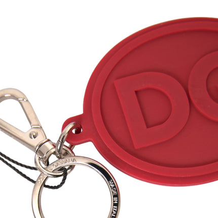 Rood rubber DG Logo Silver Brass Metal Keyring Keychain