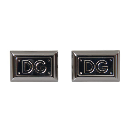 Silver Plated Metal Brass DG Logo Pin Cufflinks