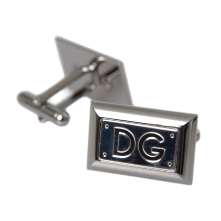 Silver Plated Metal Brass DG Logo Pin Cufflinks