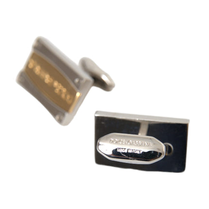 Silver Gold Plated Brass DG Logo Pin Cufflinks