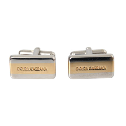 Silver Gold Plated Brass DG Logo Pin Cufflinks