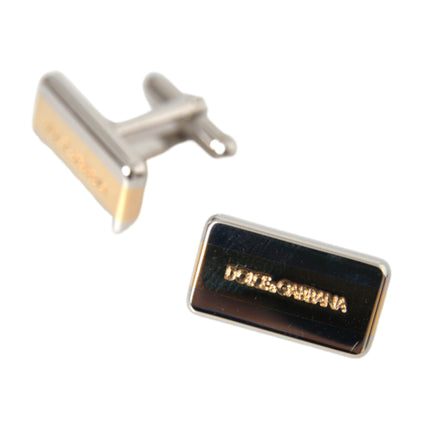 Silver Gold Plated Brass DG Logo Pin Cufflinks