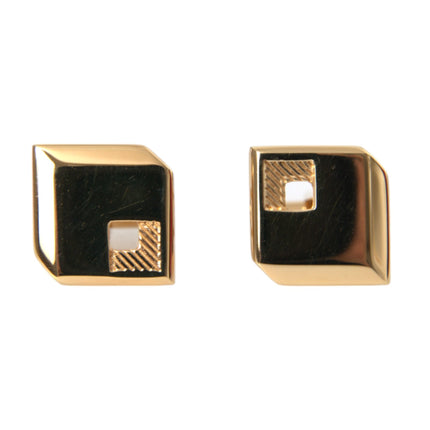 Gold Plated Metal Brass Square Pin Cufflinks