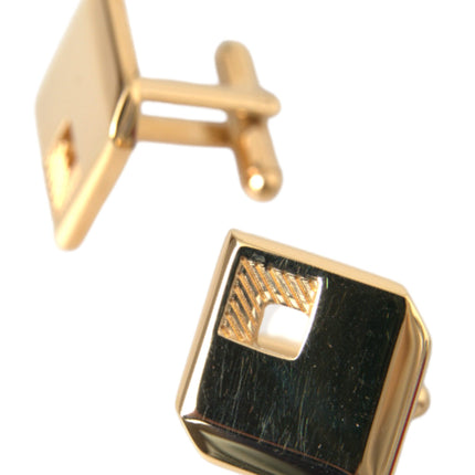 Gold Plated Metal Brass Square Pin Cufflinks