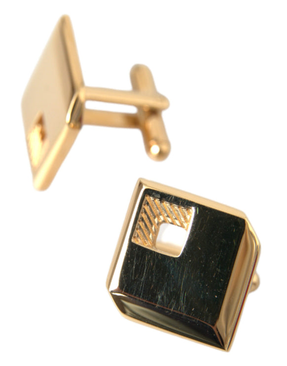 Gold Plated Metal Brass Square Pin Cufflinks