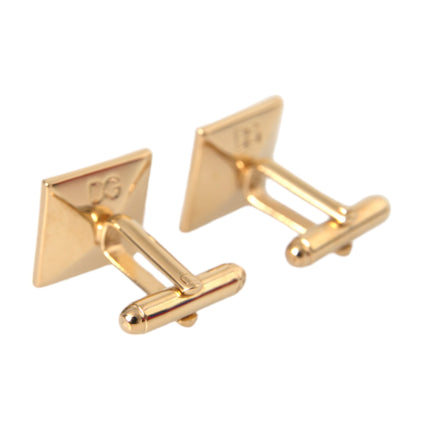 Gold Plated Brass Crystal Square Pin Cufflinks