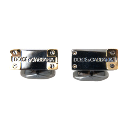 Silver Gold Plated Brass DG Logo Pin Cufflinks