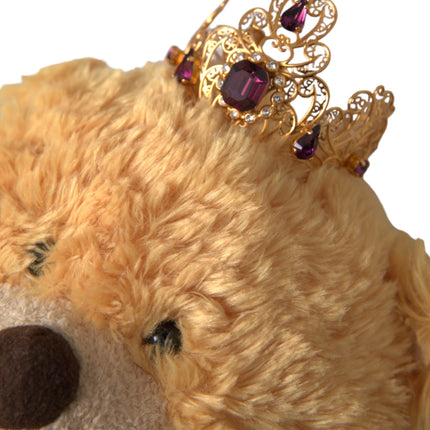 Brown Teddy Bear Gold Crystal Crown Hair Band Diadem