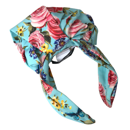 Turquoise Floral Applique Silk Women Headband Diadem