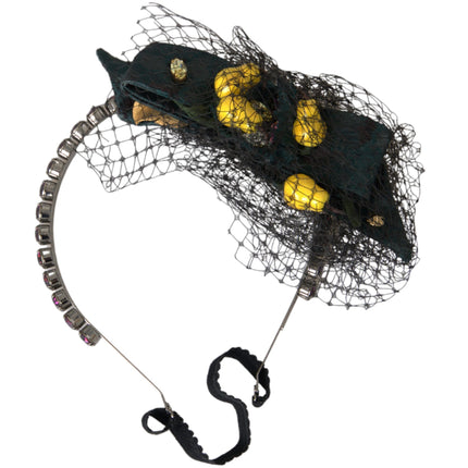 Black Lemons Sicily Purple Crystal Net Headband Diadem