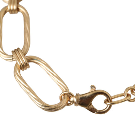 Gold Tone Brass Large Link Chain Jewelry Necklace