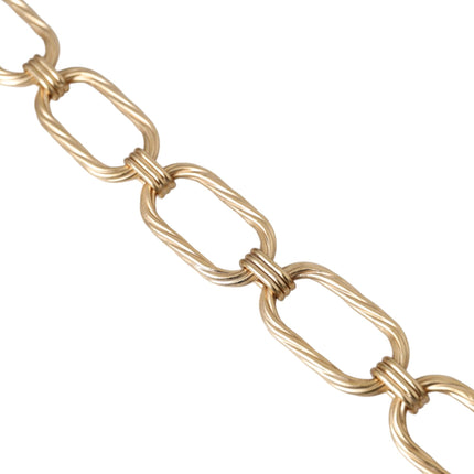 Gold Tone Brass Large Link Chain Jewelry Necklace