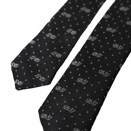 Black DG Logo 100% Silk Adjustable Tie