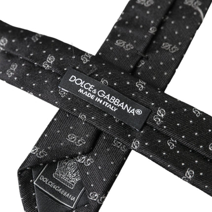 Black DG Logo 100% Silk Adjustable Tie