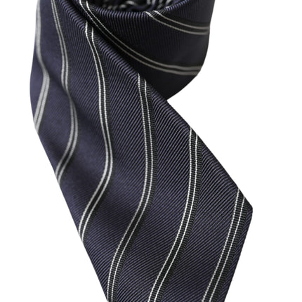 Black White Stripes Silk Adjustable Tie