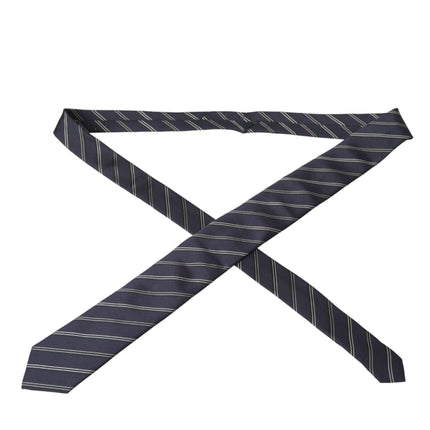 Black White Stripes Silk Adjustable Tie