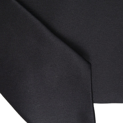 Black Solid Silk Adjustable Tie Men