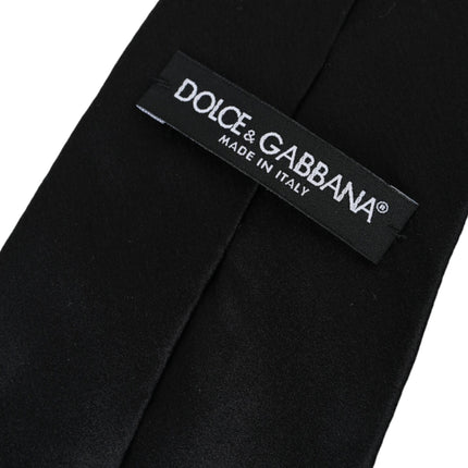 Black Solid Silk Adjustable Tie Men