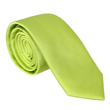 Green Solid Silk Adjustable Tie Men