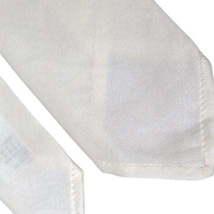 White Silk Blend Adjustable Tie Men