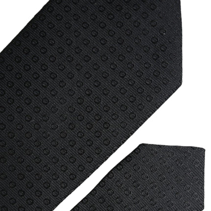 Black STAFF Patterned Cotton Adjustable Men Tie