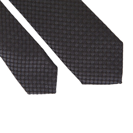 Black Patterned 100% Silk Adjustable Men Tie