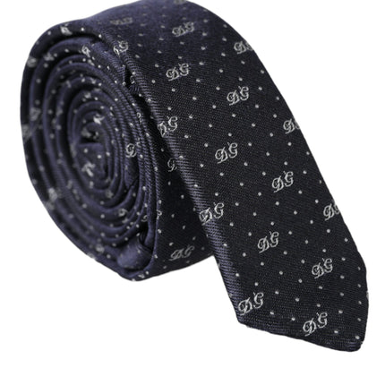 Blue DG Logo 100% Silk Adjustable Tie