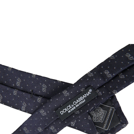 Blue DG Logo 100% Silk Adjustable Tie