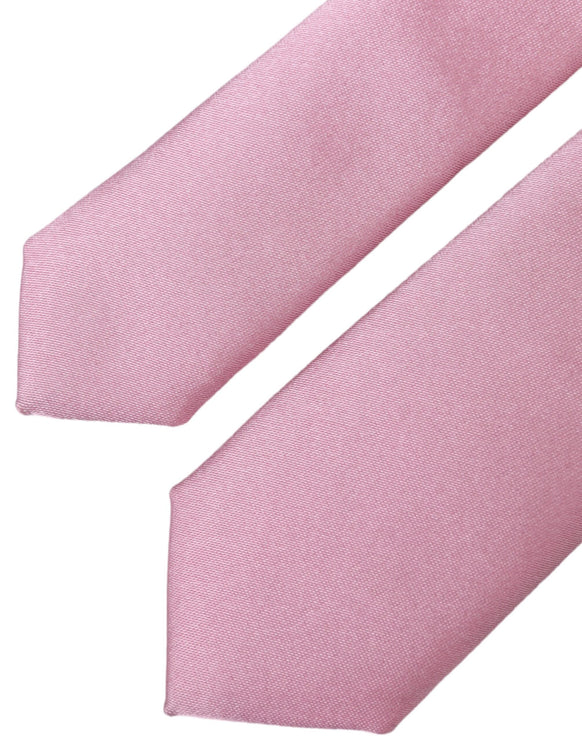 Pink Solid Silk Adjustable Tie Men