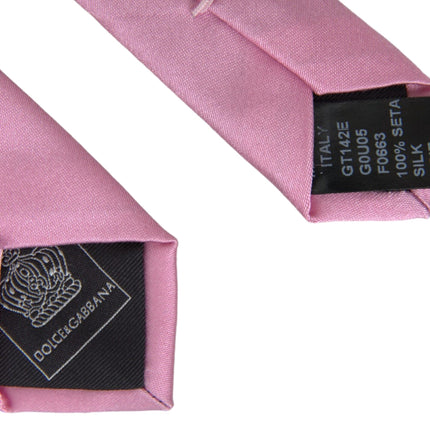 Pink Solid Silk Adjustable Tie Men