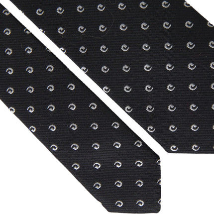 Black Logo Cotton Blend Adjustable Tie