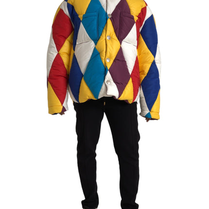 Multicolor Windbreaker Puffer Jacket Men