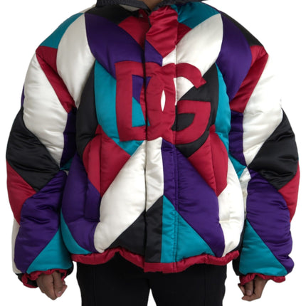 Multicolor Logo Windbreaker Puffer Jacket