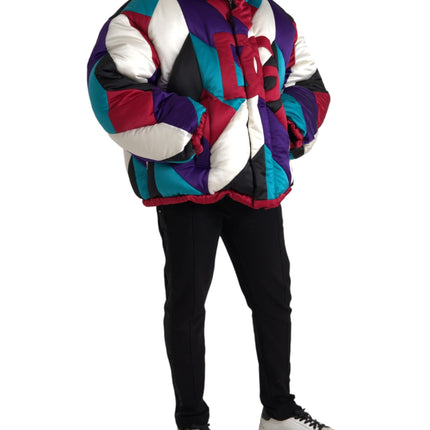 Multicolor Logo Windbreaker Puffer Jacket