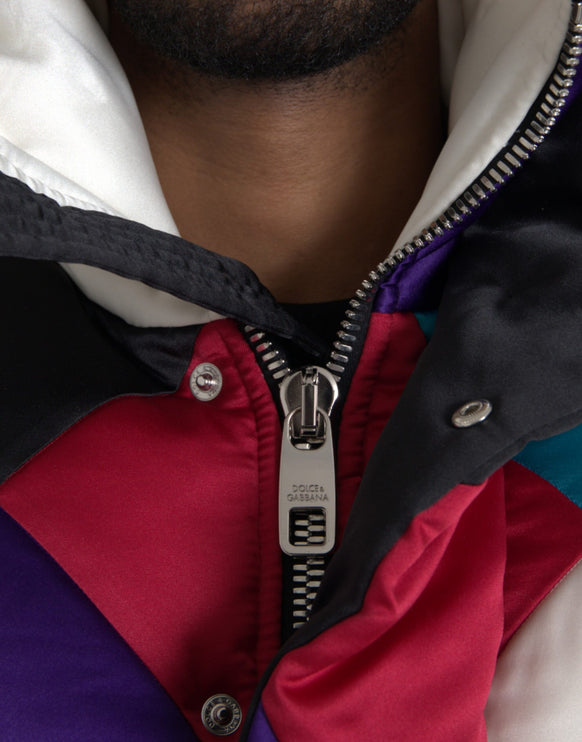 Multicolor Logo Windbreaker Puffer Jacket