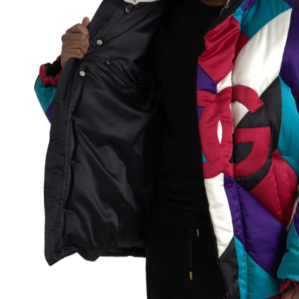 Multicolor Logo Windbreaker Puffer Jacket