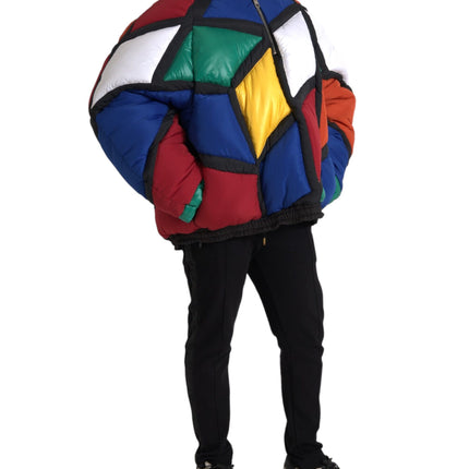 Multicolor Quilted Hooded Puffer Jacket